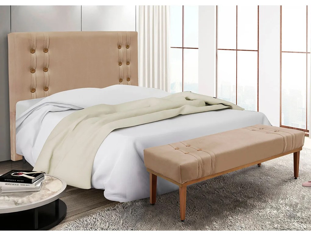 Kit Recamier e Cabeceira Santorini SPZ 90cm Suede - ADJ Decor