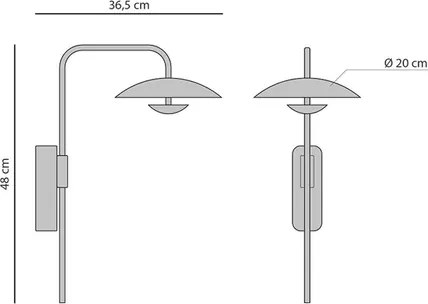 Arandela Led Aluminio Preto Freijo 6W 3000K Shimeji