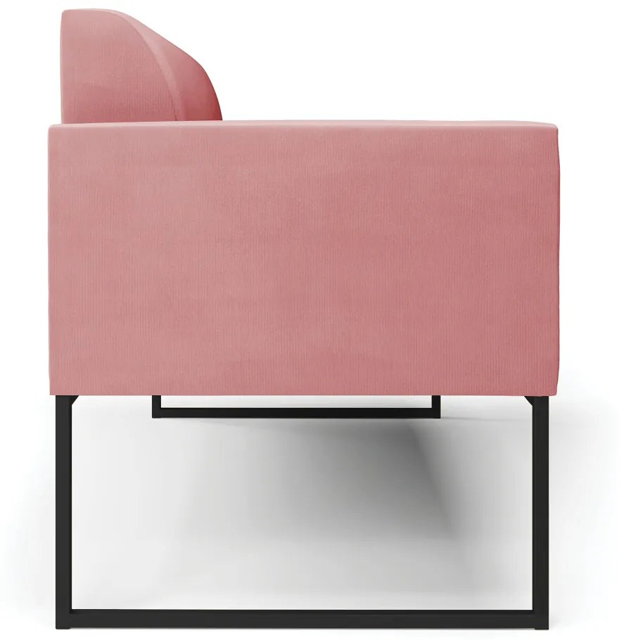 Sofá 2 Lugares Namoradeira Marisa Industrial Preto Suede D03 - D'Rossi - Rose