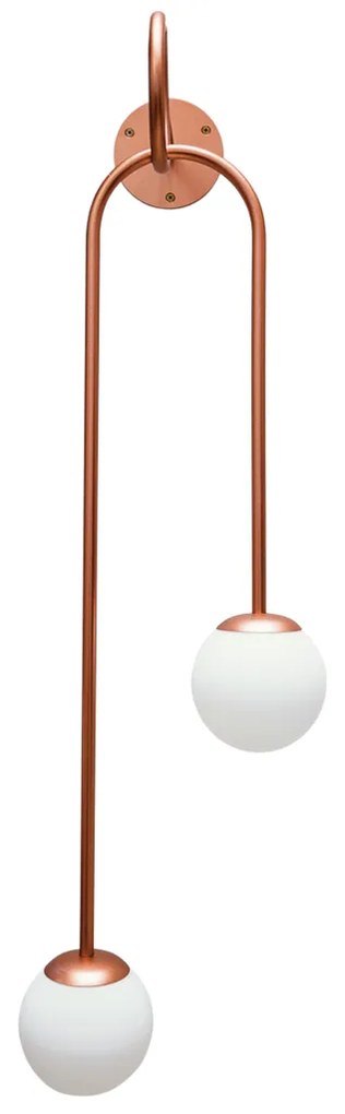 Arandela Pêndulo C/ 2 Globos 26X28X92Cm 2L G9 / Metal E Globo Ø12Cm |... (BT - Branco Texturizado, FOSCO)