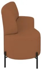 Sofá 2 Lugares 135cm Pés Aço Preto Tamar Z08 Boucle Terracota - Mpozen