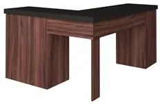Escrivaninha Home Office 1 Prateleira Mobile Mali Preto/Ipê - Artany