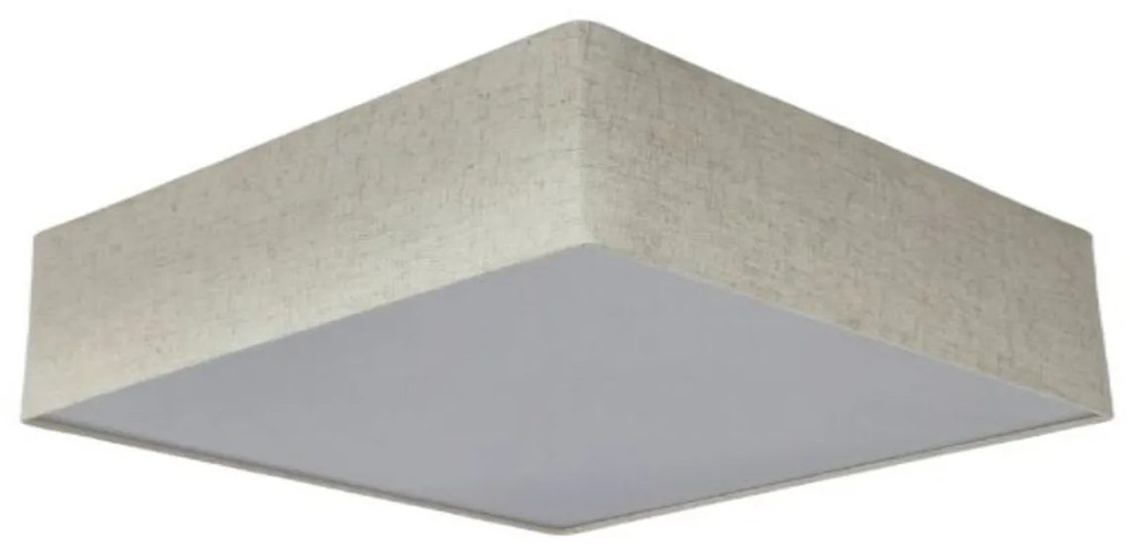 Plafon Quadrado Md-3052 Cúpula em Tecido 60x60x15cm Rústico Bege - Bivolt