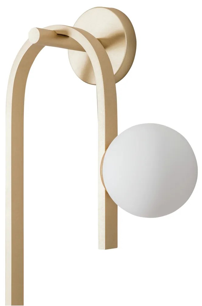 Arandela Dama 44X75X16,5Cm 2Xg9 / Globo Ø12Cm | Usina 16807/2 (AZO-F / CB-V - Azul Oceano Fosco / Cobre Brilho Escovado, FOSCO)