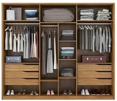 Guarda Roupa Casal 6 Portas 2 Com Espelhos 6 Gavetas Atrice D02 Amendo