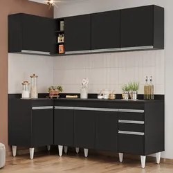 Armário de Cozinha Modulado de Canto Direito 4 Peças CP41 Balcão com T