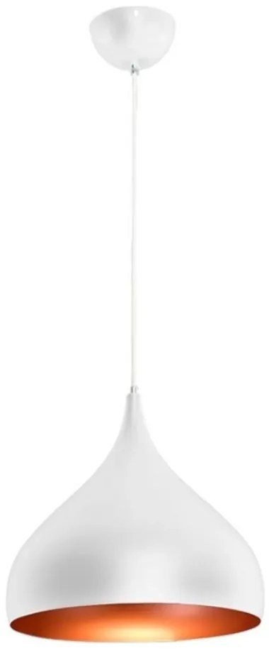 Pendente Gota Mini Alumínio RPX Branco/Cobre Gold 25cm -Startec Bivolt