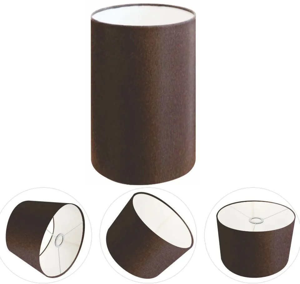 Cúpula Abajur Cilíndrica Cp-7003 Ø15x20cm Café