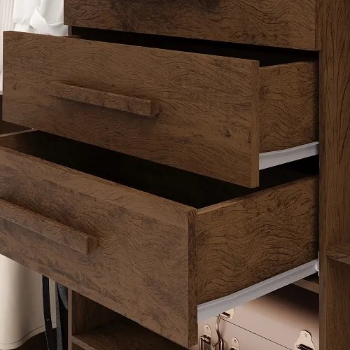 Guarda Roupa Taurus 6 Portas e 3 Gavetas Imperial Imbuia Rústico - Vila Rica Móveis