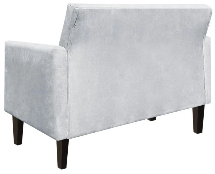 Namoradeira Jade 02 Lugares Suede Cinza Pés Chanfrado Tabaco - D'Rossi