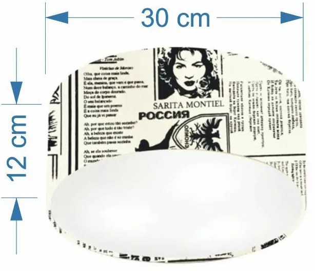 Plafon Para Banheiro Cilíndrico SB-3010 Cúpula Cor Ny-Jornal