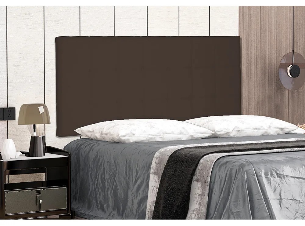 Cabeceira Painel Verona Para Cama Box Queen 160 cm Suede - D'Rossi - Café