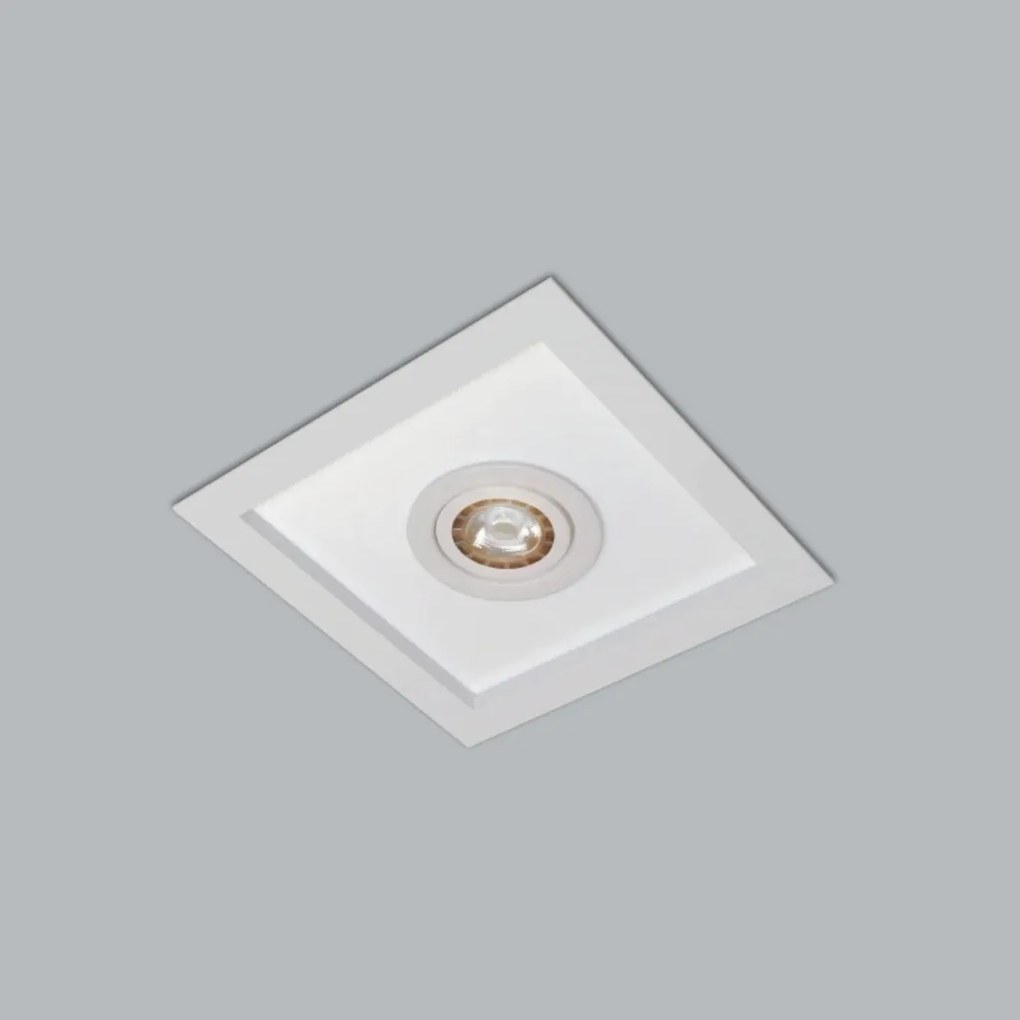 Luminária De Embutir Magnum Quadrado 38X38X10Cm 4L E27 + 01 Gu10 Mr16... (MR-T - Marrom Texturizado)