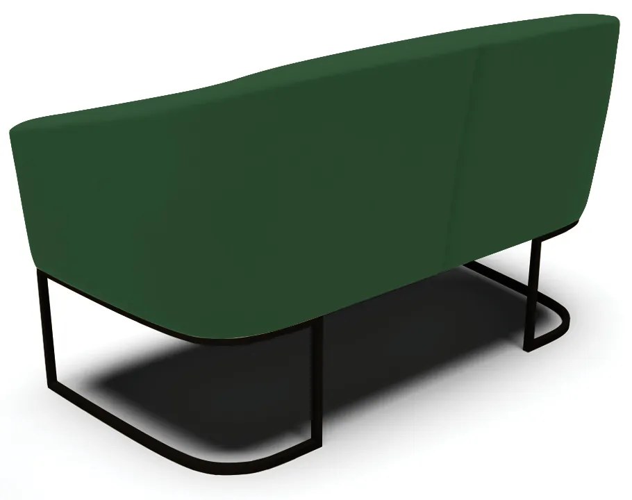 Sofá 2 Lugares Namoradeira Industrial Preto Stella Veludo Verde D03 - D'Rossi