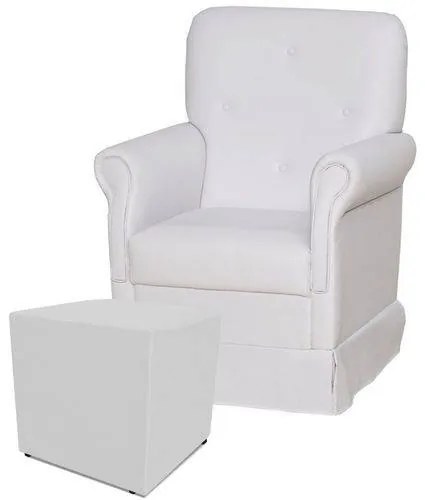 Poltrona De Amamentação Com Balanço + Puff Bella Branco