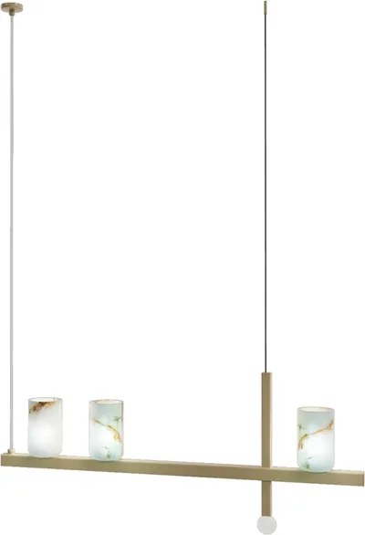 Pendente Onix E Metal Dourado Linear Xino