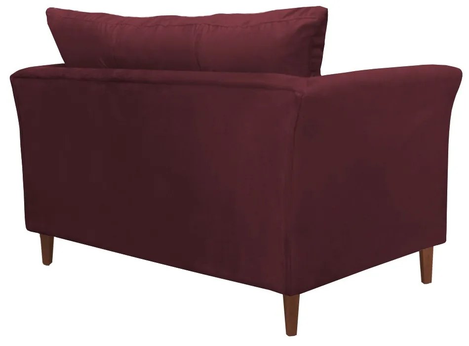 Namoradeira Ibis Decorativa 2 Lugares 1,35 m Recepção Quarto Sala Suede Bordô
