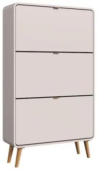 Sapateira 3 Portas Basculantes Curve Bege Dunas 130x76x24 cm Completa Móveis