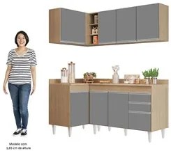 Armário de Cozinha Modulado de Canto Direito 4 Peças CP38 Balcão com T