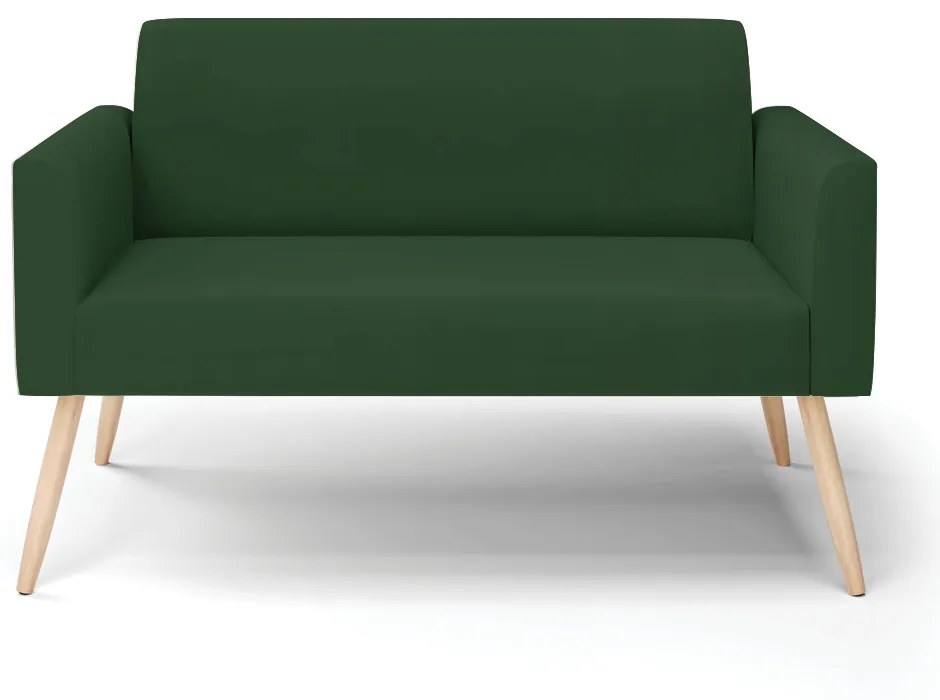 Sofá Namoradeira Pés Palito Natural Marisa Veludo D03 - DRossi - Verde