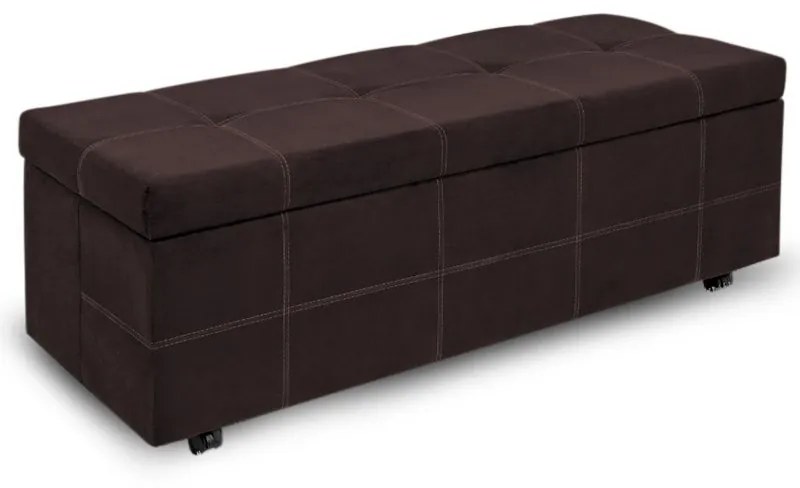 Calçadeira Baú Casal King 193cm Marselha Veludo Marrom - Sheep Estofados - Marrom