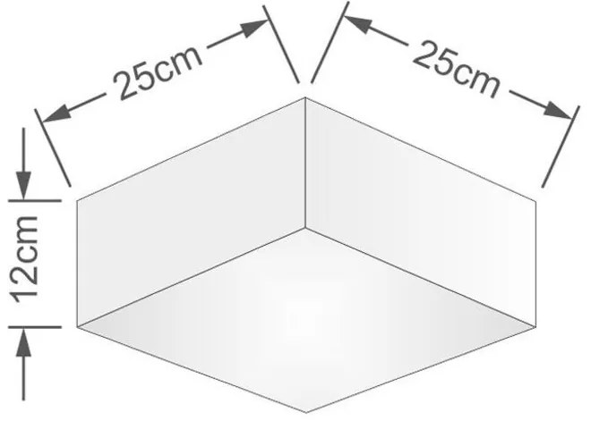 Plafon Quadrado Md-3000 Cúpula em Tecido 12/25x25cm Rústico Bege - Bivolt