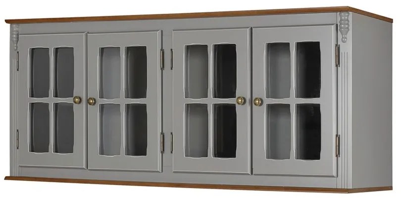 Armário Aéreo 4 Portas de Vidro Hannover 1,60 - Wood Prime NL 32144