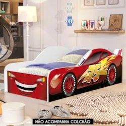 Mini Cama Infantil 148x68cm Personagens Carro Vermelho Z53  - Mpozenat
