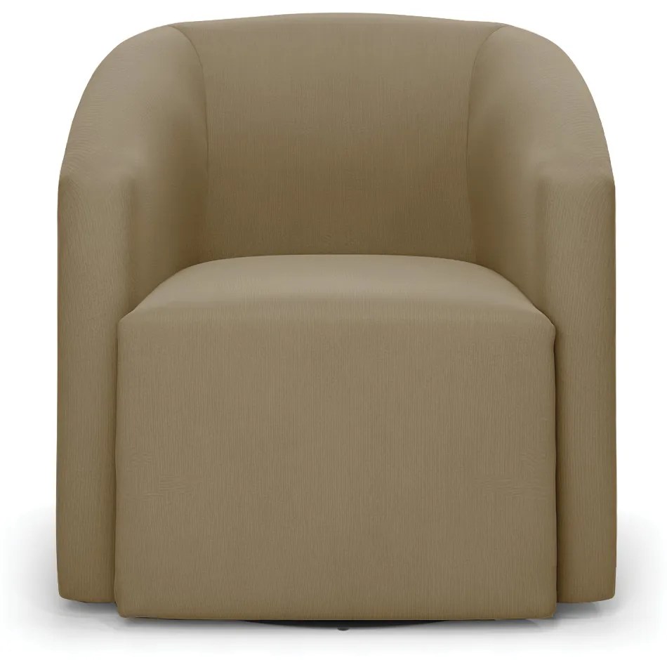 Poltrona Decorativa Base Giratória Stella Max Suede D03 - D'Rossi - Marrom Rato