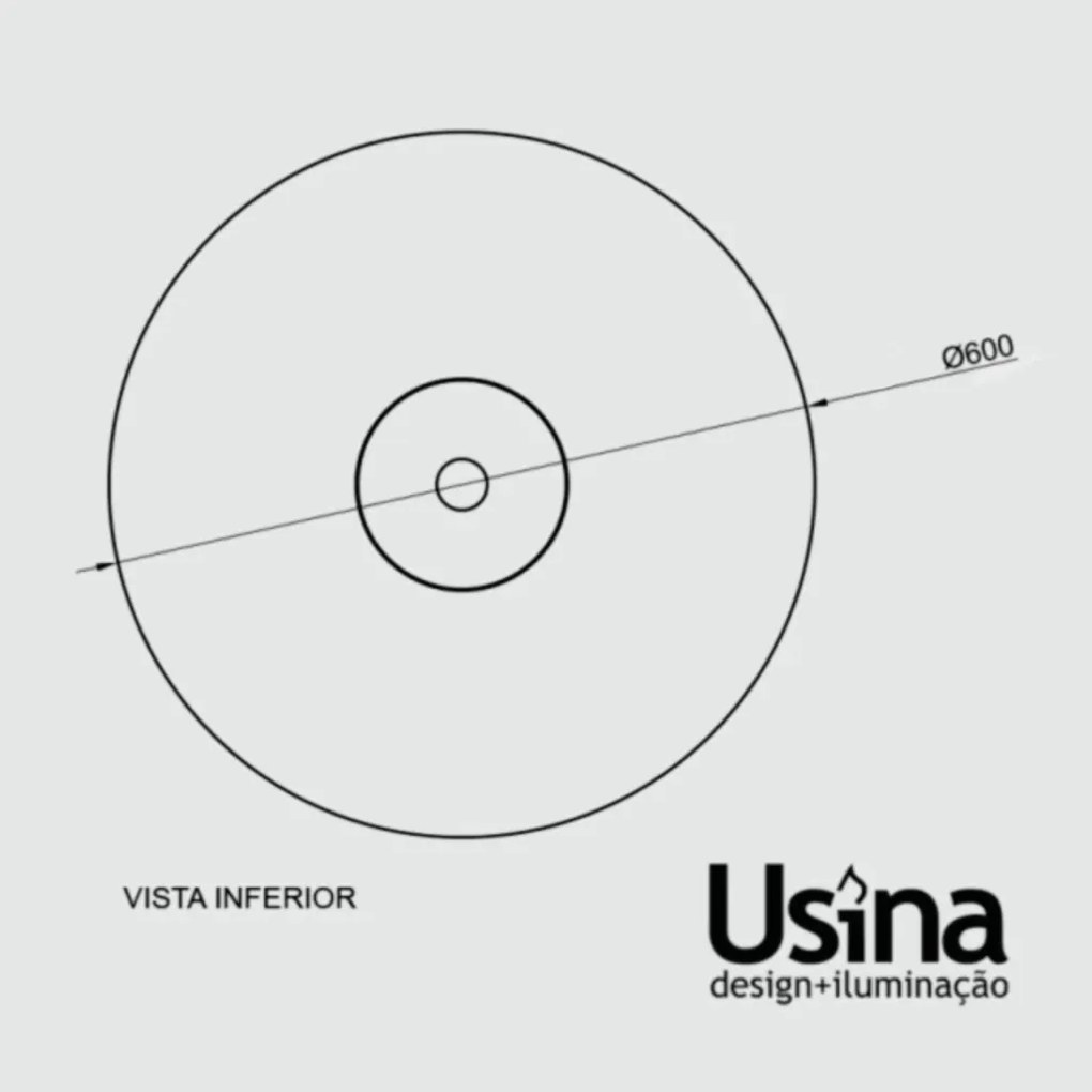 Pendente Tule Ø60X25Cm 1Xmr16 - Usina 25120/60 (DR-M - Dourado Metálico, Igual a Cor 1)