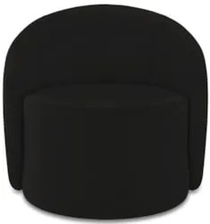 Sofá 3 Lugares 180cm Wendi e Poltrona Steve Suede Preto I01  - Mpozena