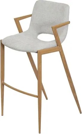 Banqueta Mila Assento Linho Cinza Base Clara - 79399 Sun House