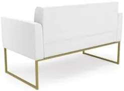 Sofá Namoradeira Base Industrial Dourado Ana Bouclé Off - Ibiza