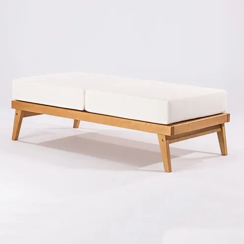 Puff Arpoador 2 Assentos Acquablock Cru Base Verniz Mel - 72146 Sun House