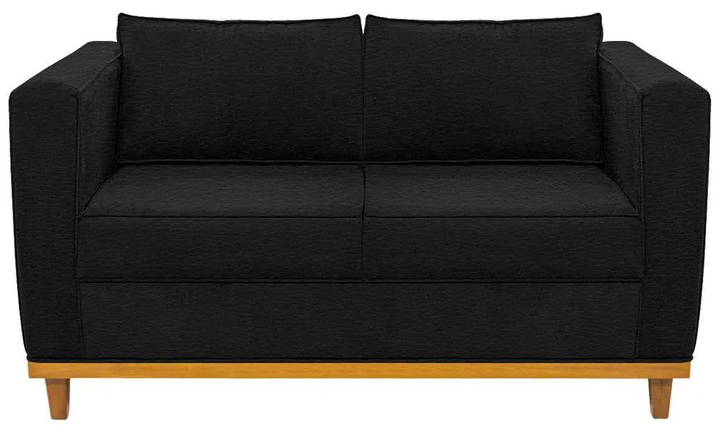 Sofá 2 Lugares Europa Corano Preto ADJ Decor