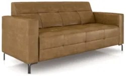 Sofá 2 Lugares 180cm Pés Metálicos Sallin Sintético Camel Z08 - Mpozen