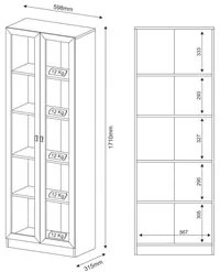 Armário com 04 prateleiras para Home Office ME4115 Amendoa - Tecno Mob
