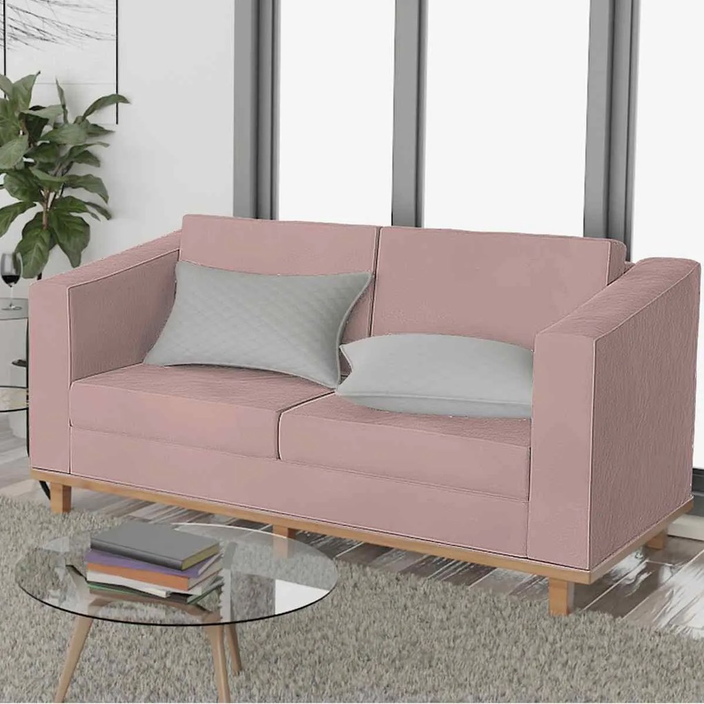 Kit Sofá 2 Lugares e 2 Poltronas Europa Linho Rosê ADJ Decor