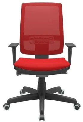 Cadeira Office Brizza Tela Vermelha Assento Aero Vermelho Autocompensador Base Standard 120cm - 63707 Sun House