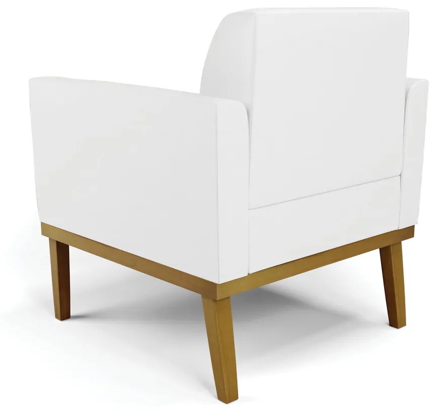 Sofá Namoradeira com Poltrona Base de Madeira Fixa Castanho Marisa Corino  D03 - D'Rossi - Branco
