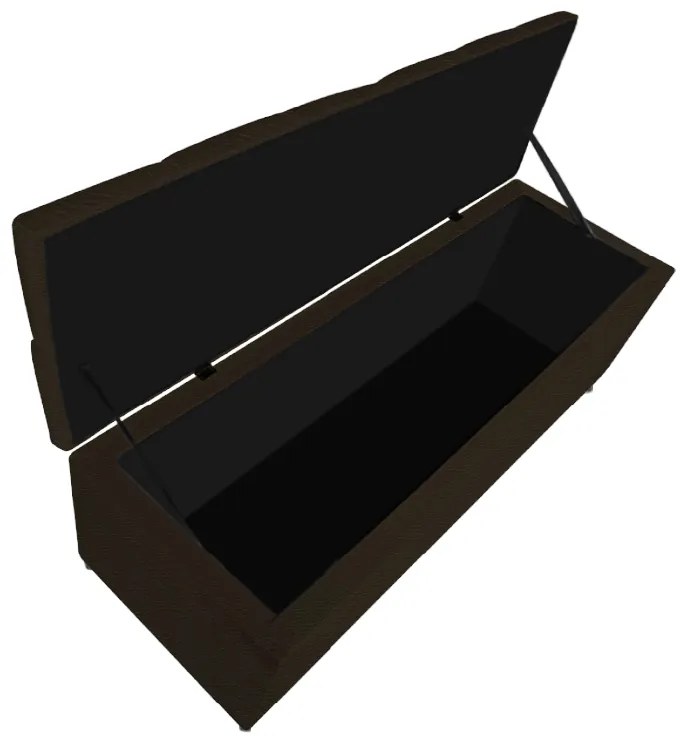 Calçadeira Estofada Liverpool 140 cm Casal Corano Marrom - ADJ Decor