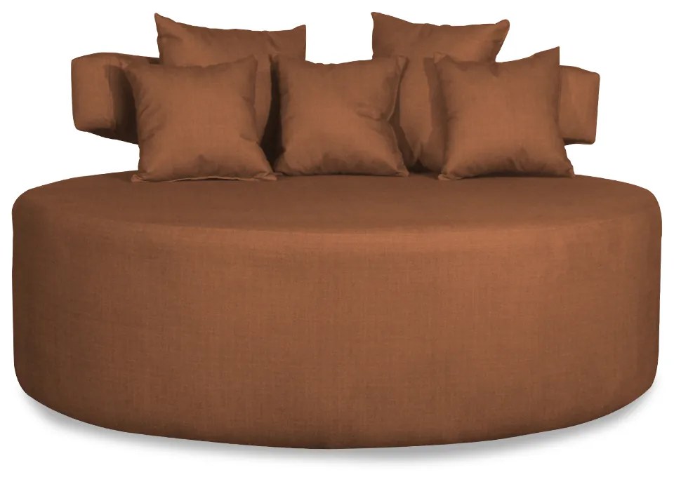 Sofá Chaise Eva Redondo 02 Lugares Suede Telha