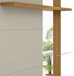 Painel TV 60 Pol e Bancada Suspensa Cherry Nature/Off L06 - Mpozenato