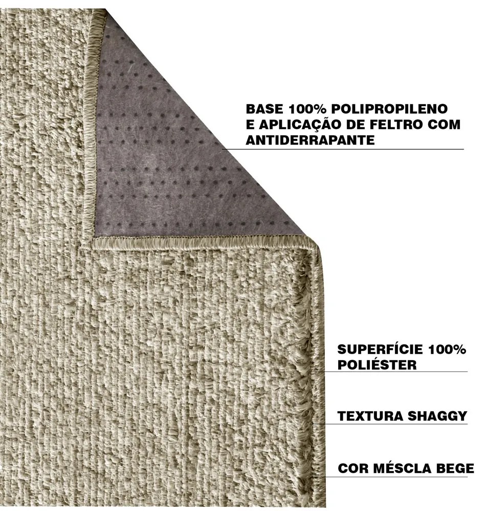 Tapete Sala de Estar 150x200cm Labrador Bege G30 - Gran Belo