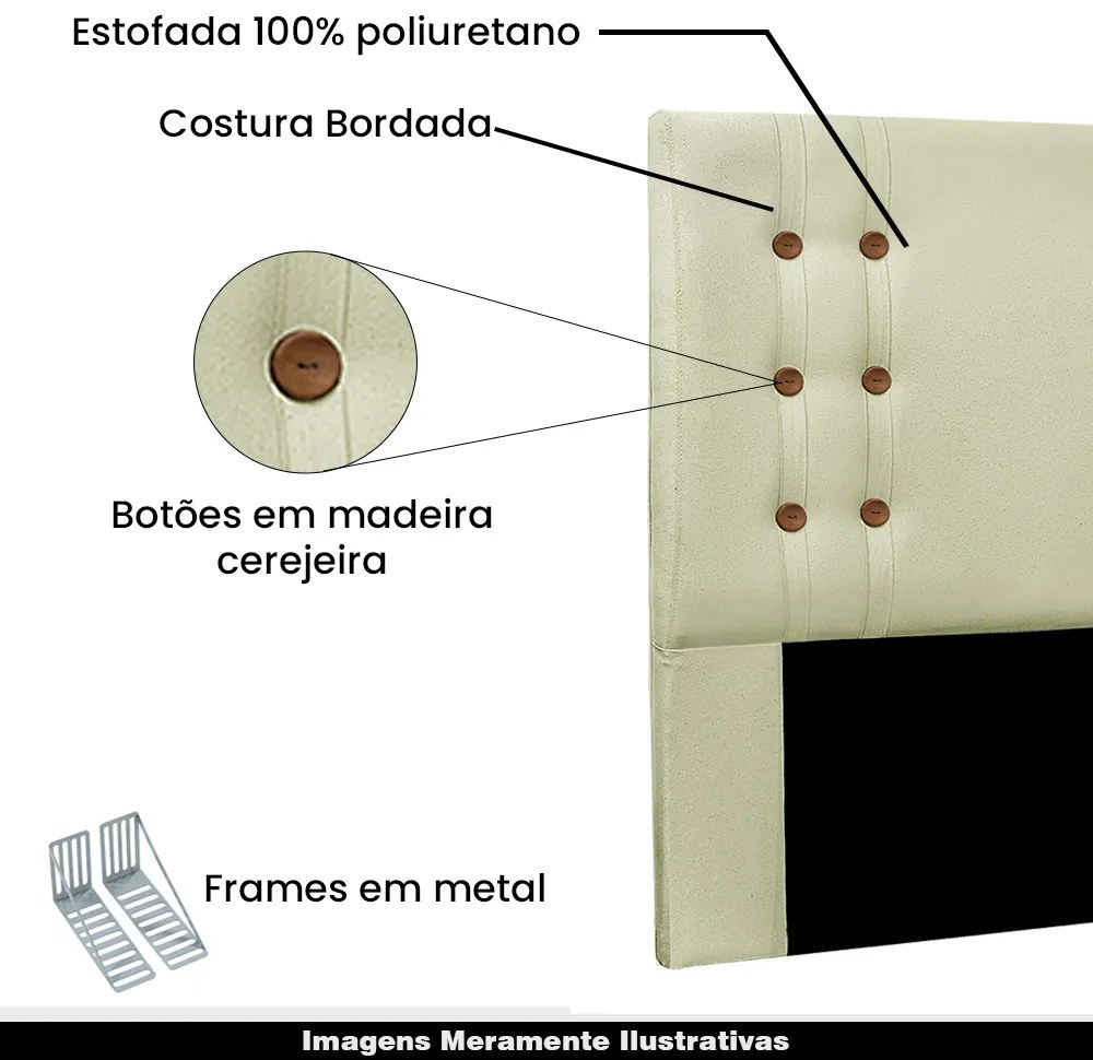 Cabeceira Decorativa 1,40M Kors Linho Natural G63 - Gran Belo