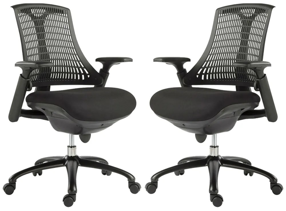 Kit 2 Cadeiras para Escritório Nagoh Office Giratória Preto G56 - Gran Belo
