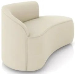 Sofá 2 Lugares Para Sala 140cm Orgânico Wendi Veludo Bege I01 - Mpoze