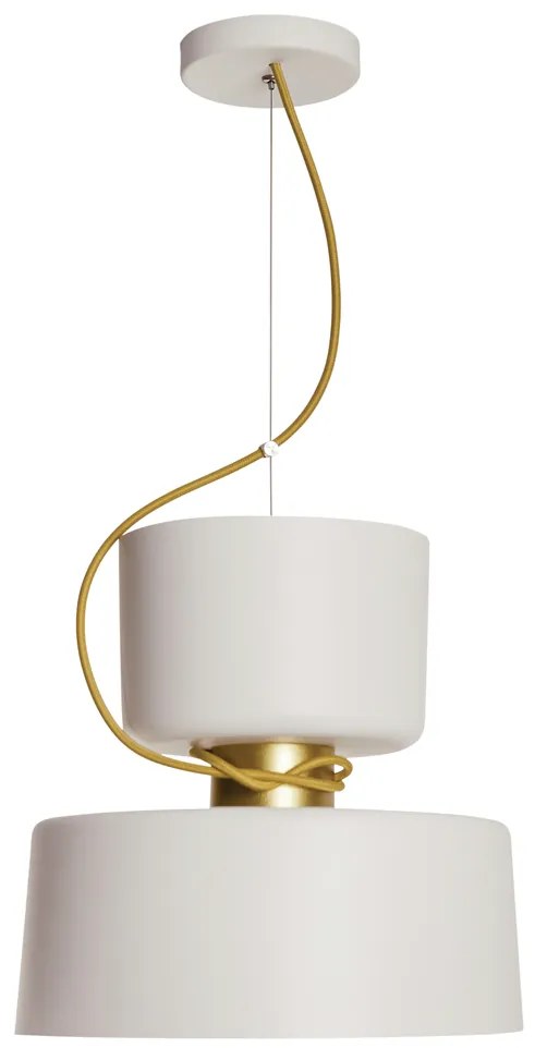 Pendente Cacharrel Ø29,5X29Cm 1Xe27 | Usina 16718/30 (BT / BT - Branco Texturizado / Branco Texturizado)