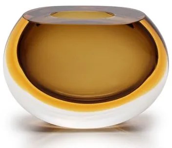 Vasinho 92 Bicolor Fumê com Âmbar Murano Cristais Cadoro