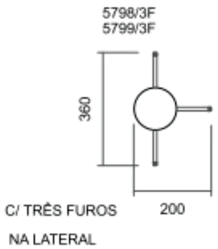 Arandela Galáxia 1Xpci Led 5W 220V Ø12X5Cm (C/ Três Furos Na Lateral)... (TT-M Titânio Metálico)